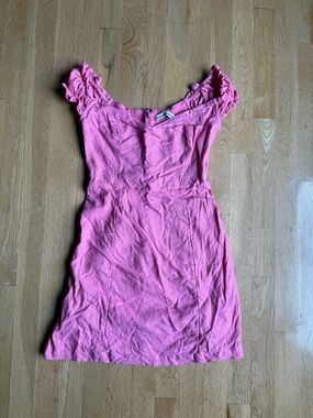 Abercrombie Pink Ruffle Sleeve Mini Dress